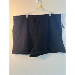 Forever 21+ Womens Plus Size Black Cuffed Shorts W Zipper‎ Closure New With Tags